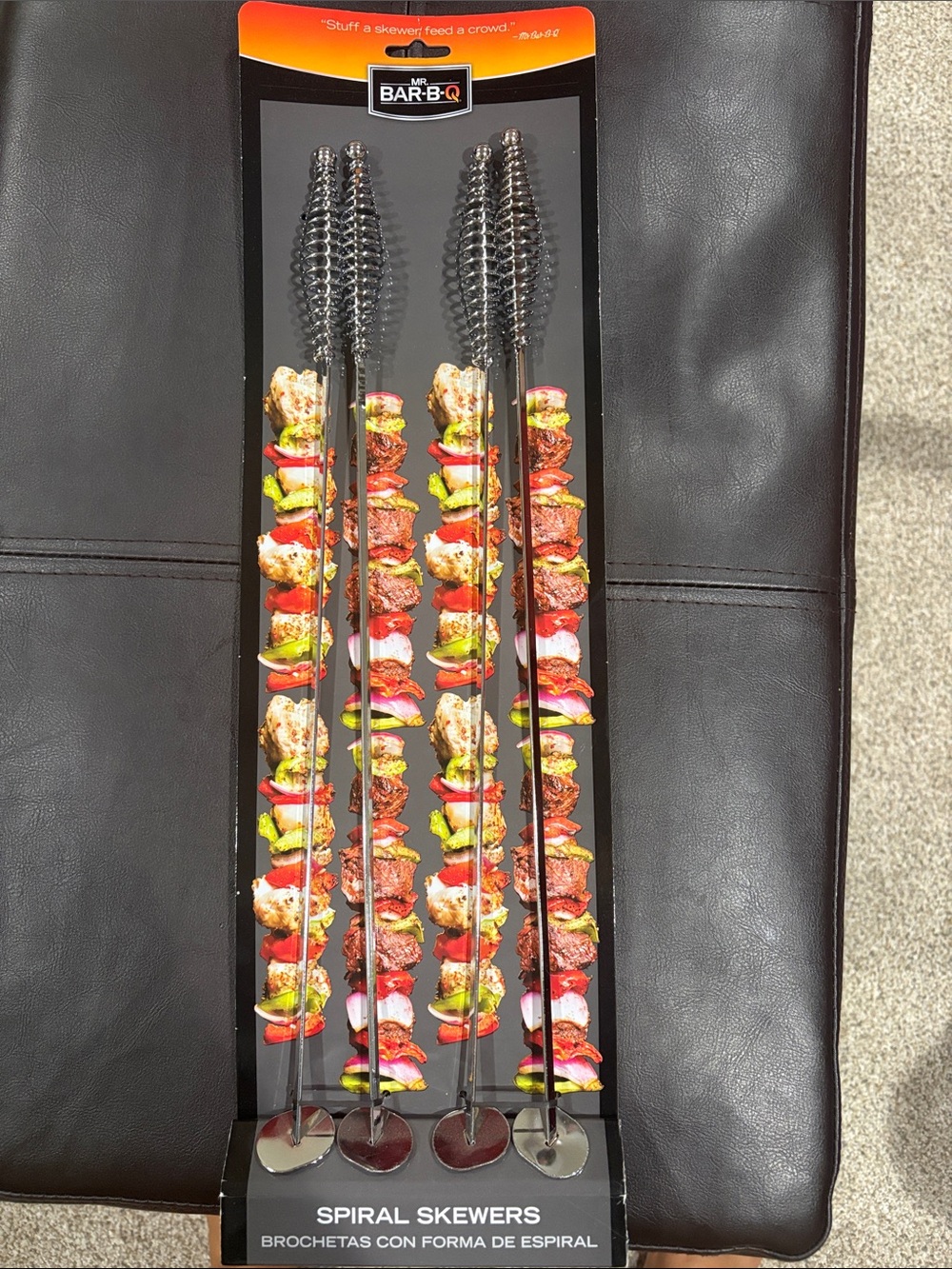 Spiral Skewers - Stainless Steel Grill Skewers (Black Handles)